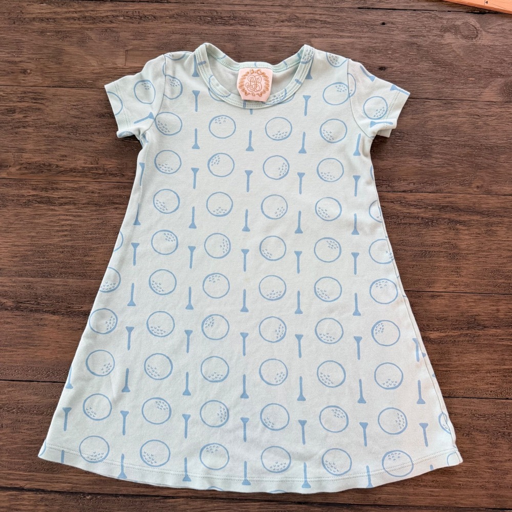 The‎ Beaufort Bonnet Company Kids 4T Golf Ball Tee Print Pima Cotton Dress Mint